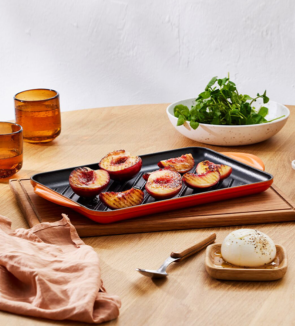 Grilled Stone Fruits with Broccoli Salad